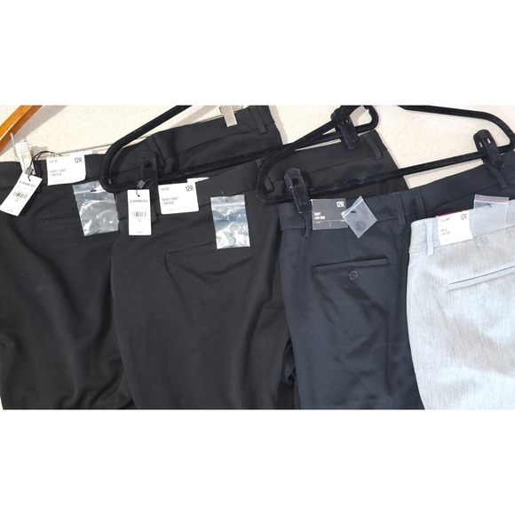 Express Pants - New Lot of 4 Express Sz 12 R Low Rise Editor Dress Pants 3 Black 1 Grey Capsule